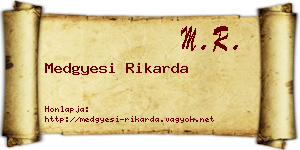 Medgyesi Rikarda névjegykártya